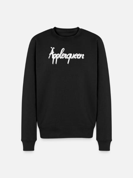 Lebendige Apfelillustration für Frühling - Männer Premium Bio Pullover - Schwarz