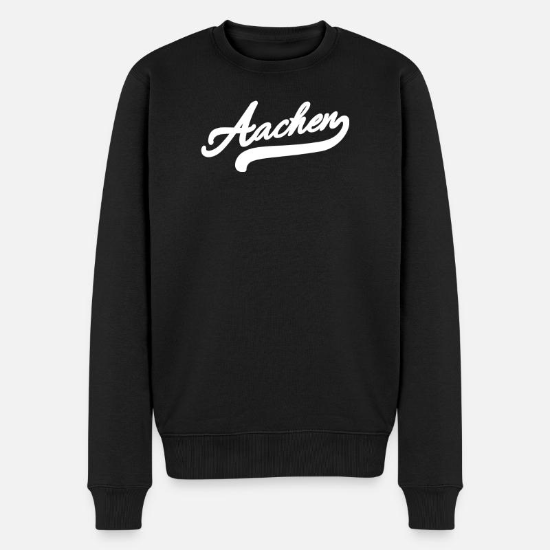 Aachen Retro - Männer Premium Bio Pullover - Schwarz