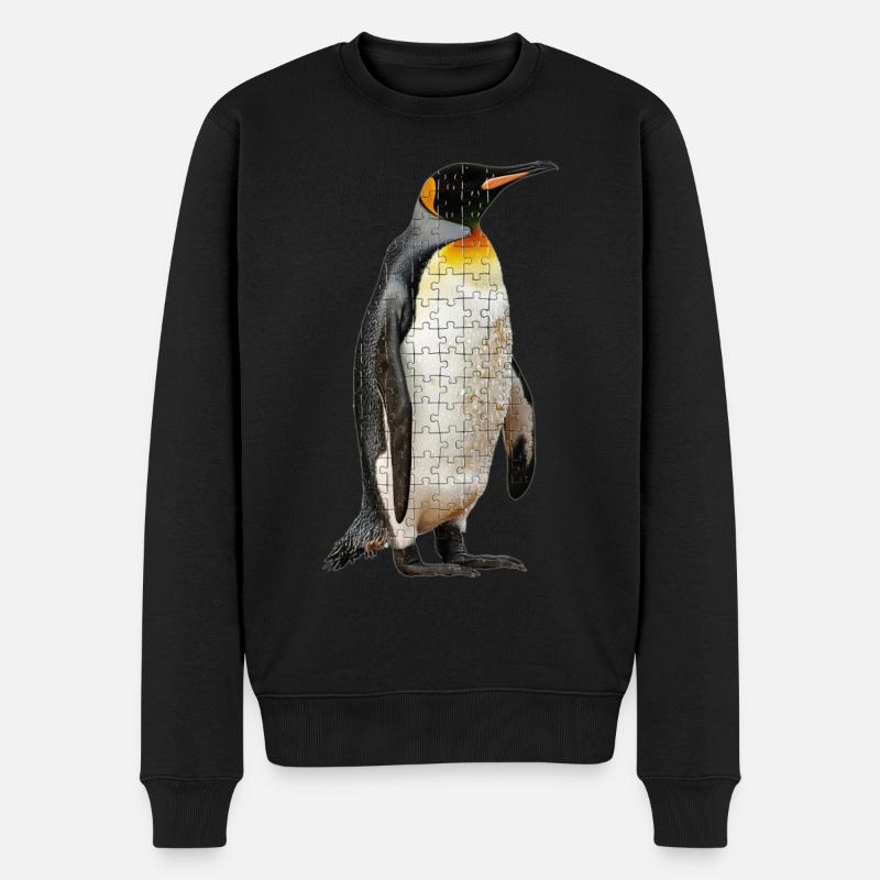 Pinguin - Männer Premium Bio Pullover - Schwarz