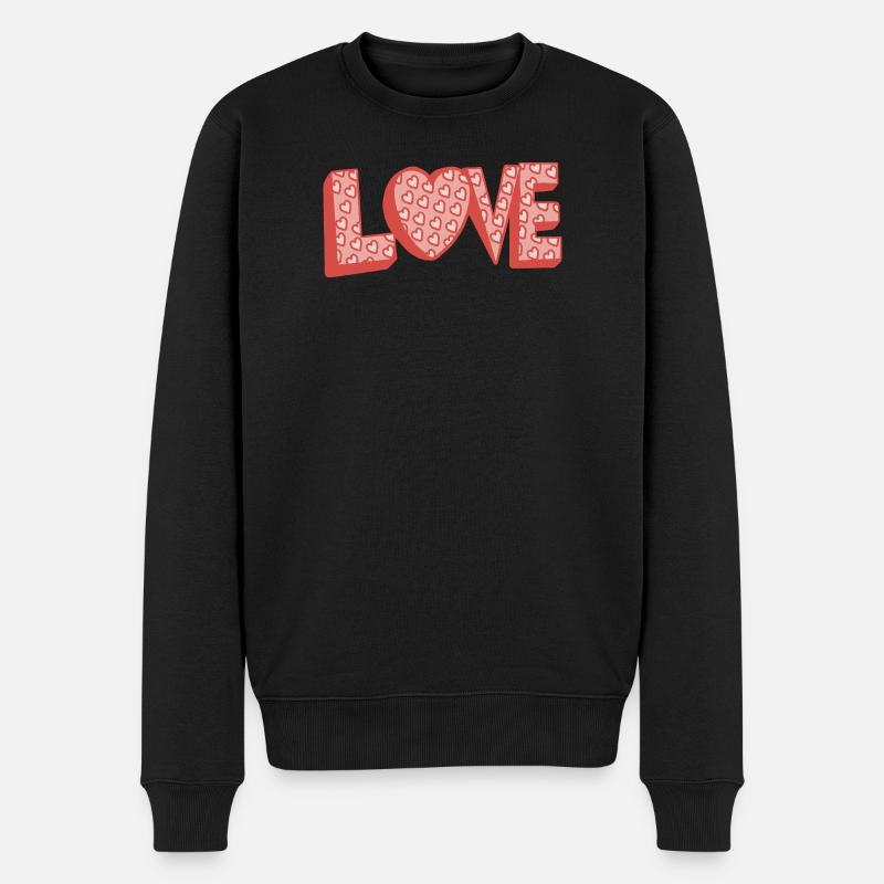 Amour de style rétro - Pull Premium bio Homme - noir