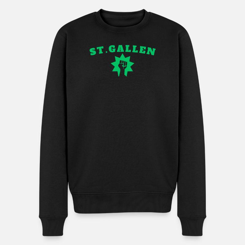 St.Gallen - Männer Premium Bio Pullover - Schwarz