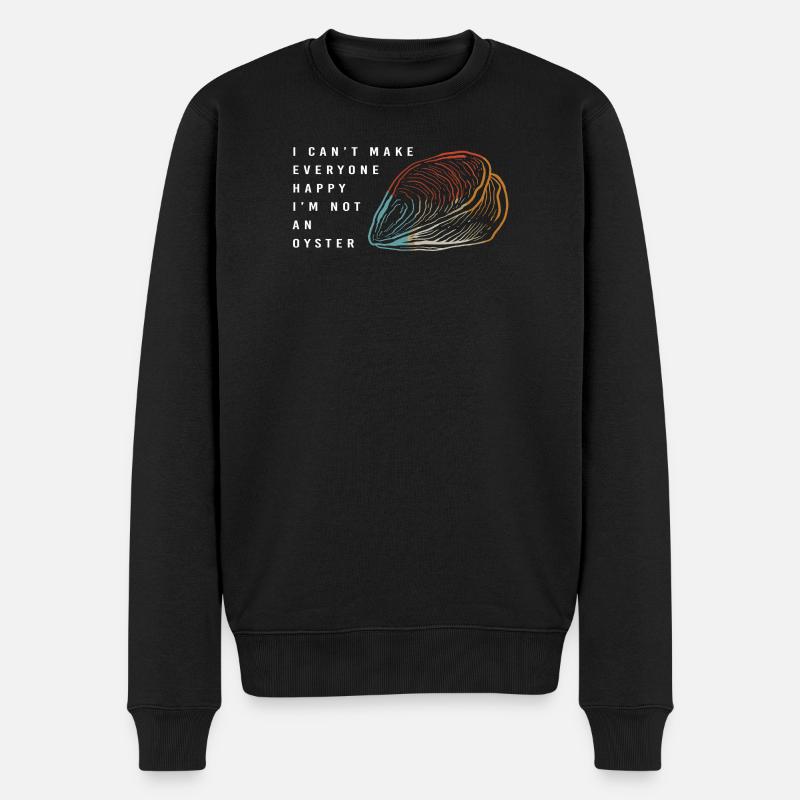 Austern - Männer Premium Bio Pullover - Schwarz