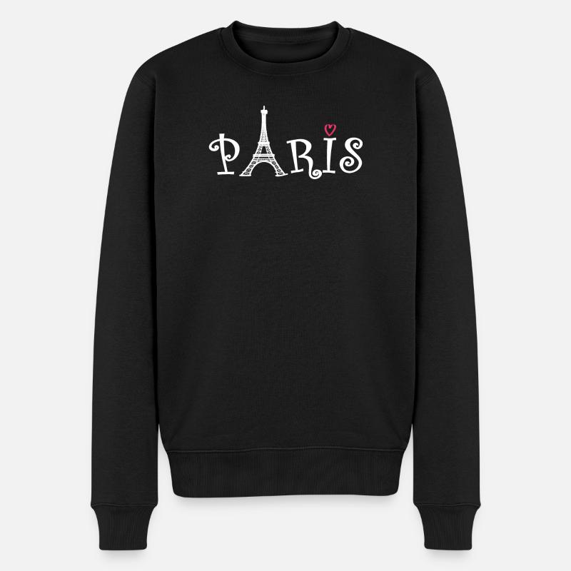 Paris (Paris) - Männer Premium Bio Pullover - Schwarz