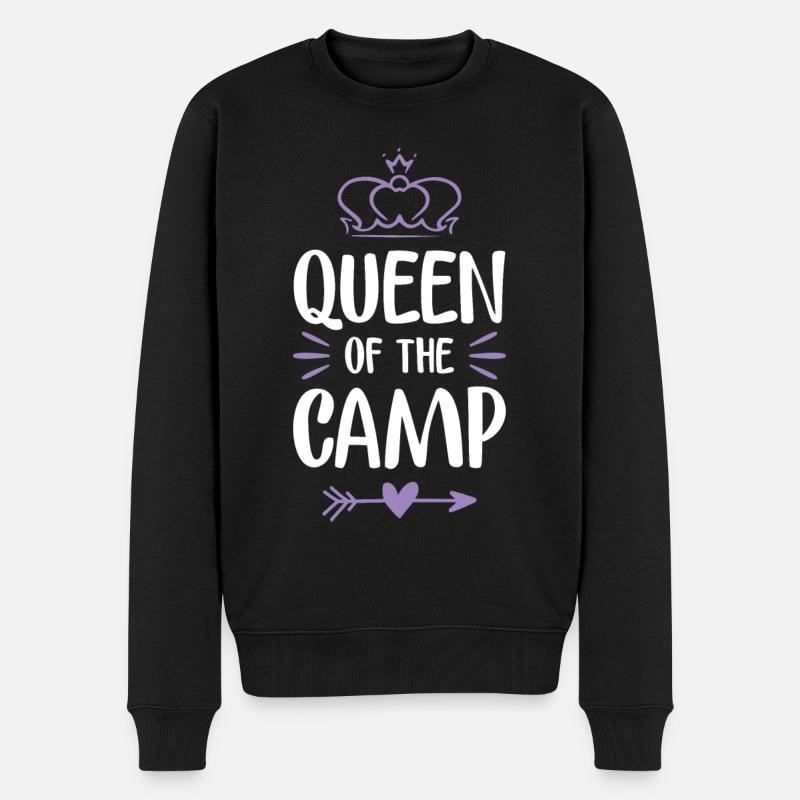 queen camp - Männer Premium Bio Pullover - Schwarz