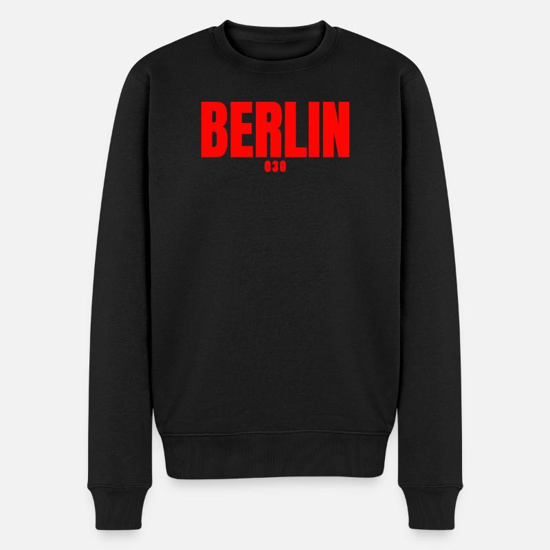 Berlin 030 - Männer Premium Bio Pullover - Schwarz