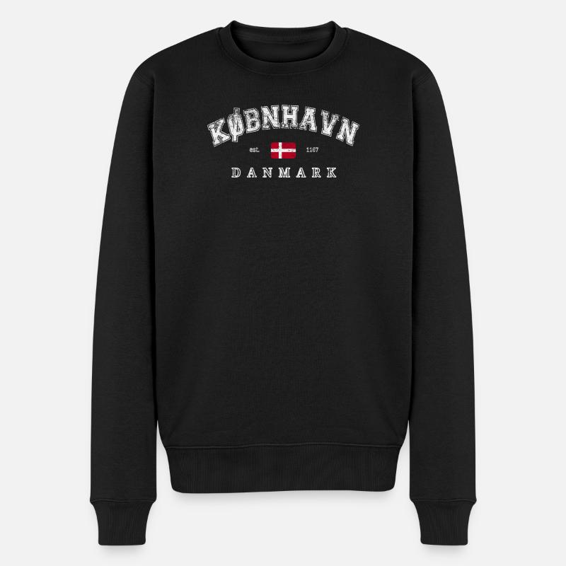 Copenhagen Denmark - Männer Premium Bio Pullover - Schwarz