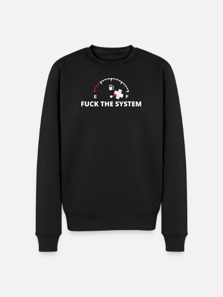 Rebel Gauge Anti-System Print - Men's Premium Organic Jumper - black