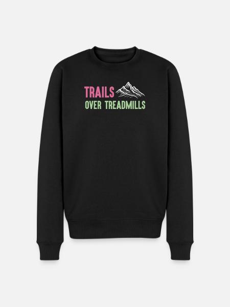Trailrunning - Trails über Laufbänder - Männer Premium Bio Pullover - Schwarz