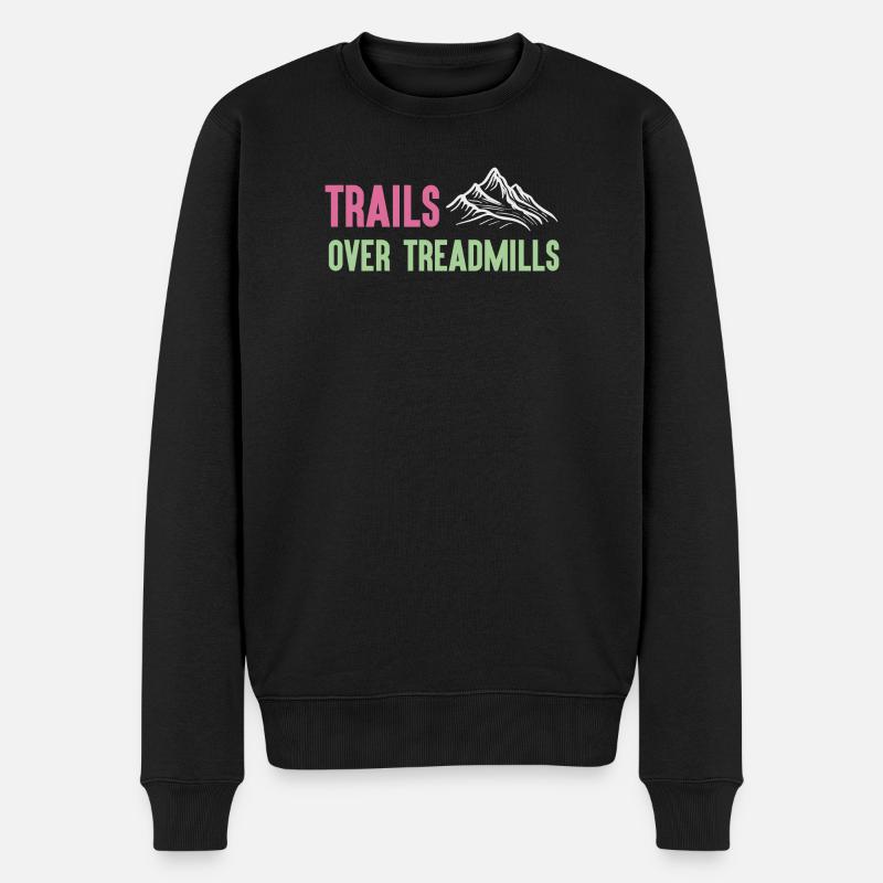 Trailrunning - Trails über Laufbänder - Männer Premium Bio Pullover - Schwarz