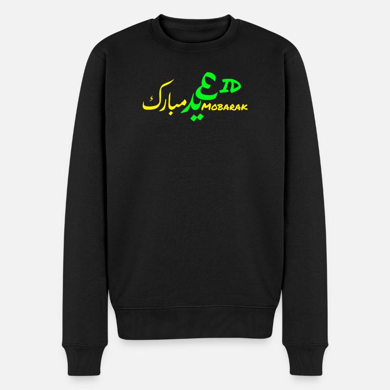 Eid Mubarak Grün Gold - Männer Premium Bio Pullover - Schwarz