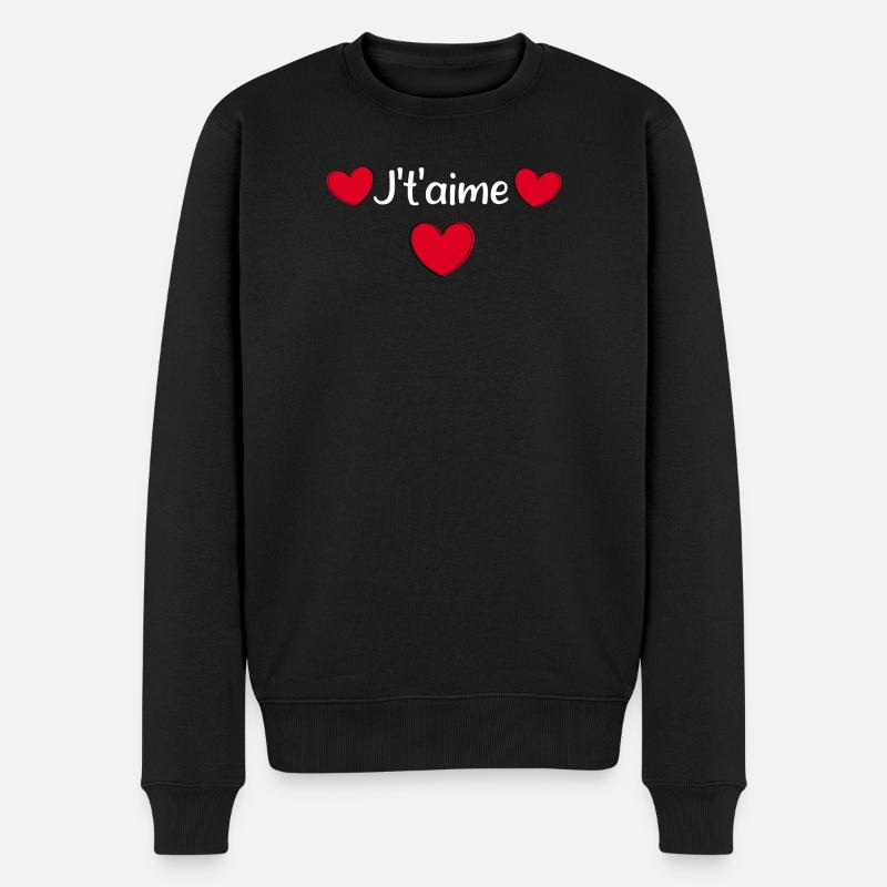 Saint-Valentin cœur rouge, st.valentin - Pull Premium bio Homme - noir