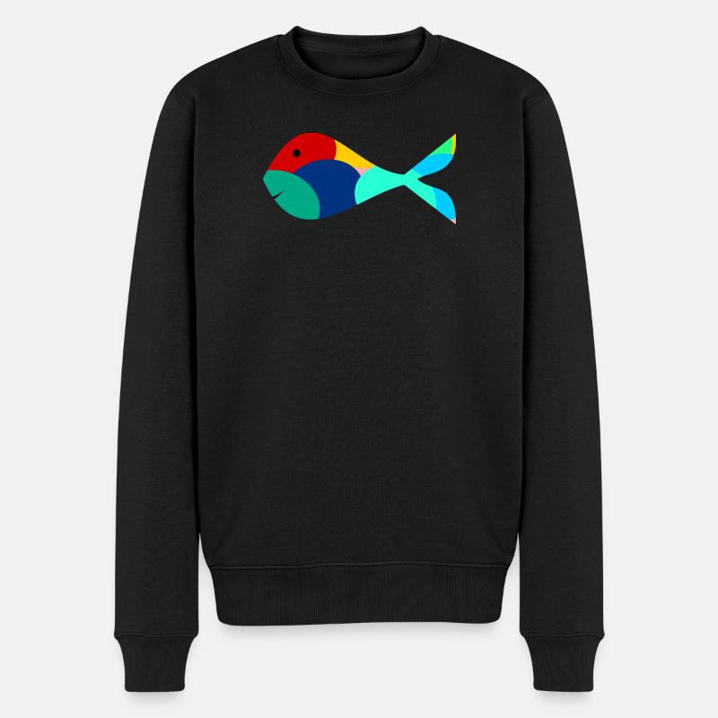 FISCH. SARDINE. APRILSCHERZ. MEER. OZEAN - Männer Premium Bio Pullover - Schwarz