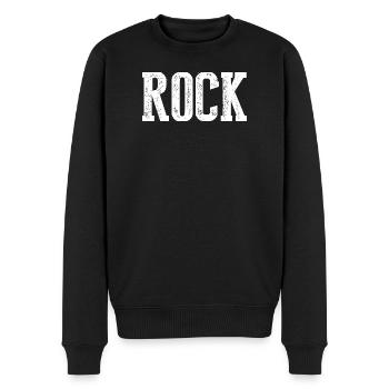 Vintage Rock'n'Roll-Typografie-Design - Männer Premium Bio Pullover - Schwarz - Vorne - Nico (187cm)