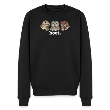 Eulen rufen lustig Eulenliebhaber lustig rufen - Männer Premium Bio Pullover - Schwarz - Vorne - Nico (187cm)