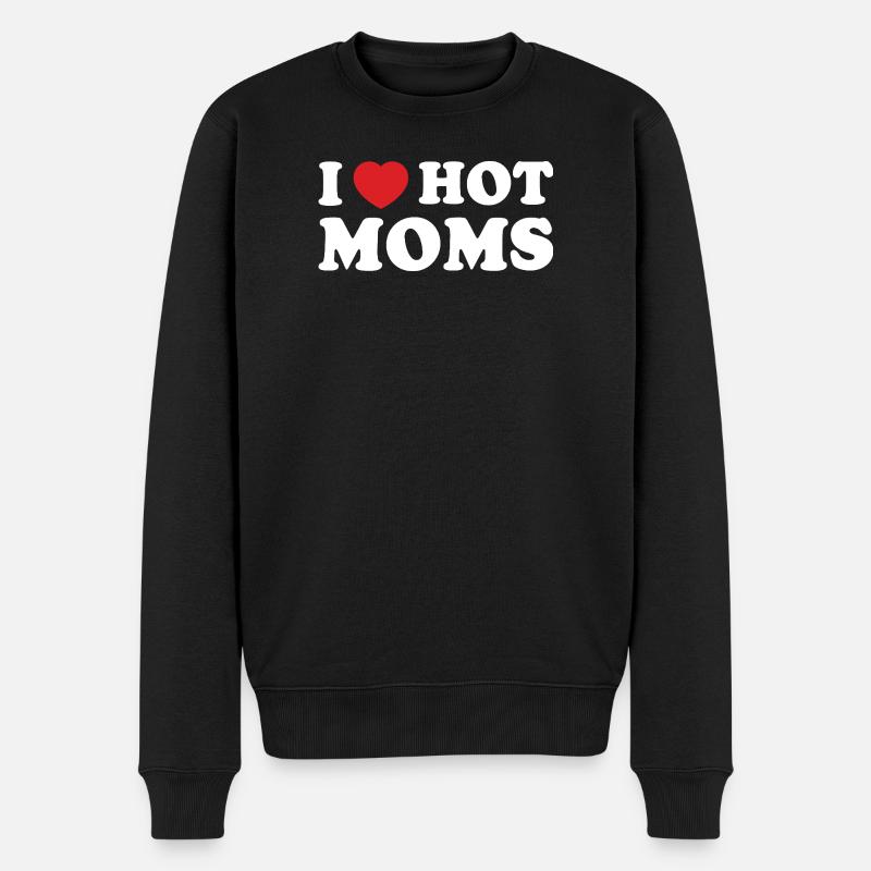 Fettes Retro-Herz-Mama-Slogan-T-Shirt - Männer Premium Bio Pullover - Schwarz