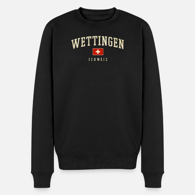 Wettingen Schweiz Banner - Männer Premium Bio Pullover - Schwarz