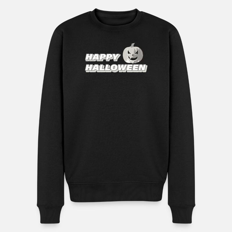 HAPPY HALLOWEEN - Männer Premium Bio Pullover - Schwarz