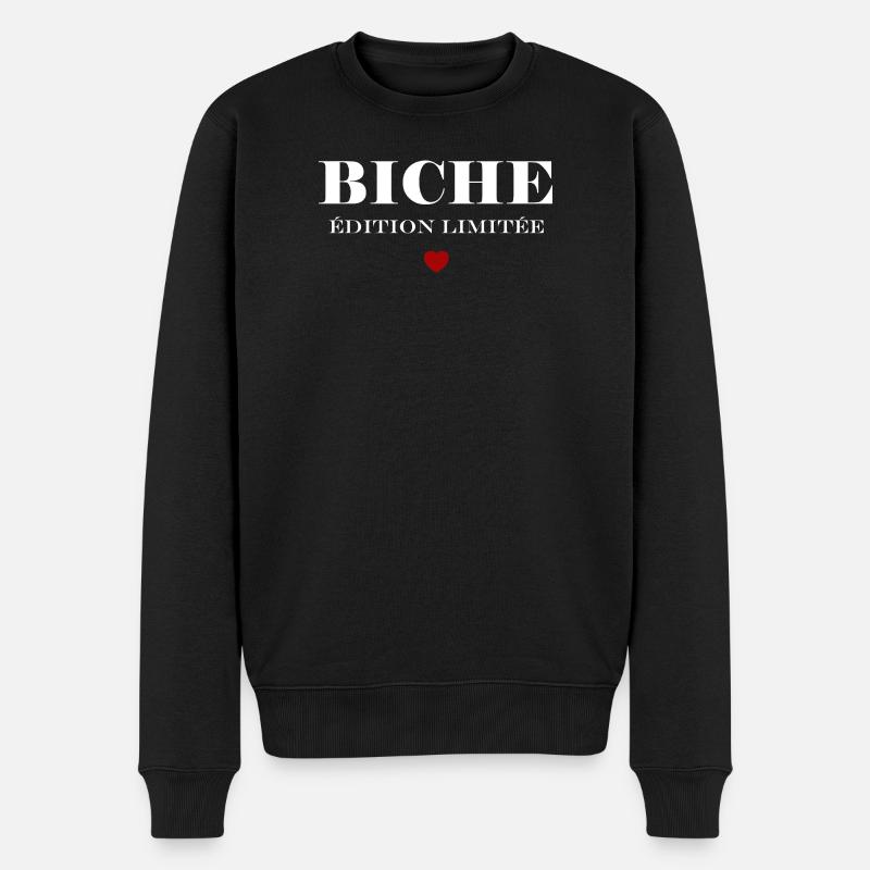 Hirschkuh - Männer Premium Bio Pullover - Schwarz
