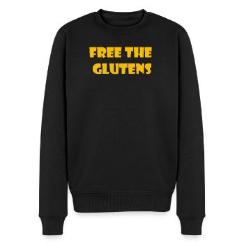 Free the glutens - Men's Premium Organic Jumper - black - Front - Nico (187cm)