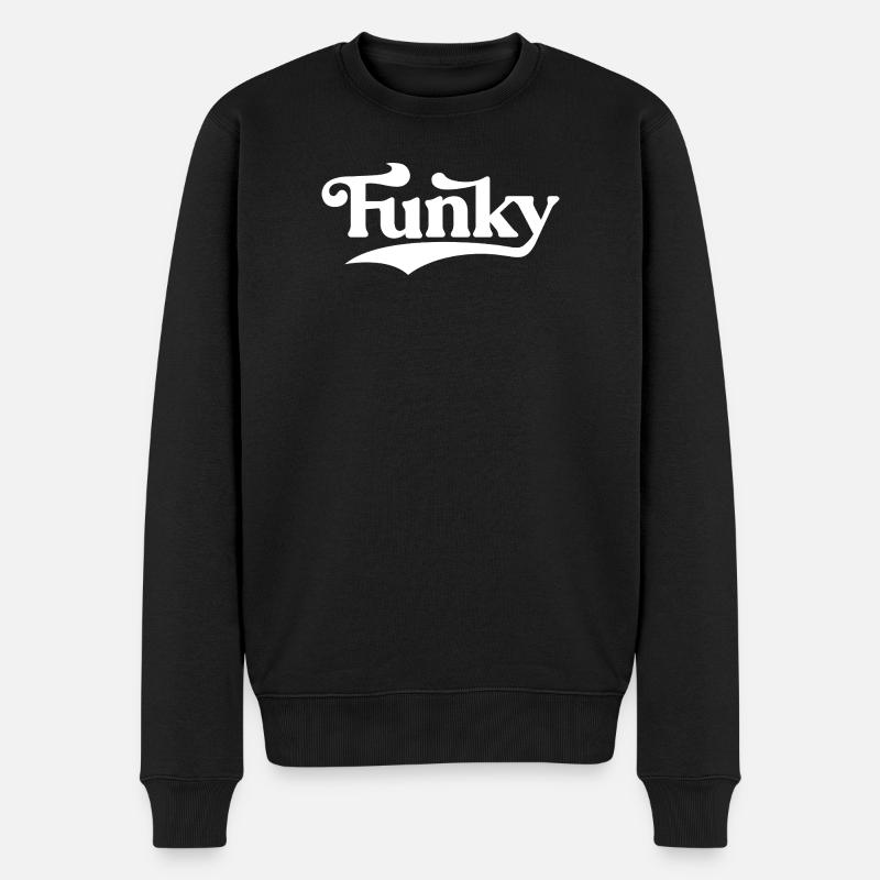 Funky Retro Script Logo - Maglione ecologico premium da uomo - nero