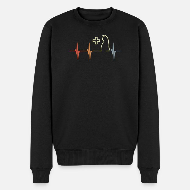 Gamme Cœur Vet Cats - Pull Premium bio Homme - noir