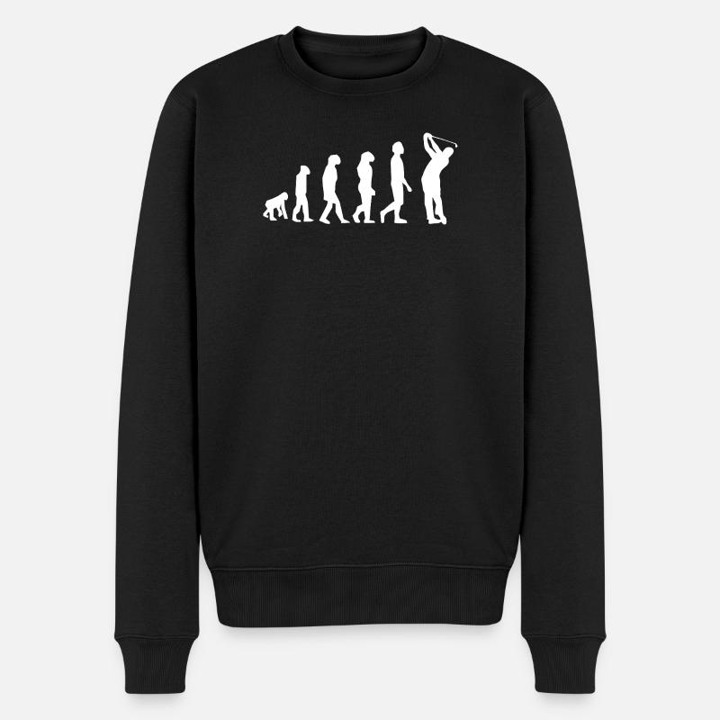 Entwicklung des Golfschwungs - Männer Premium Bio Pullover - Schwarz