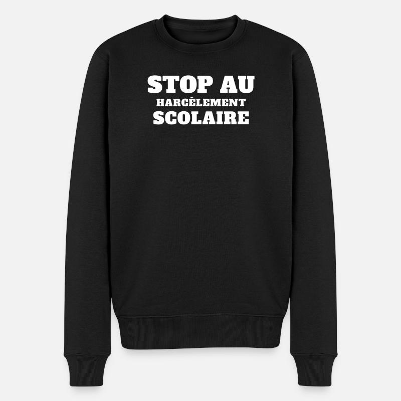 stop harcèlement scolaire, scolarité - Pull Premium bio Homme - noir