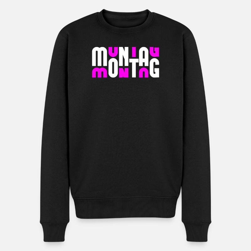 Lundi Blanc/Rose - Pull Premium bio Homme - noir