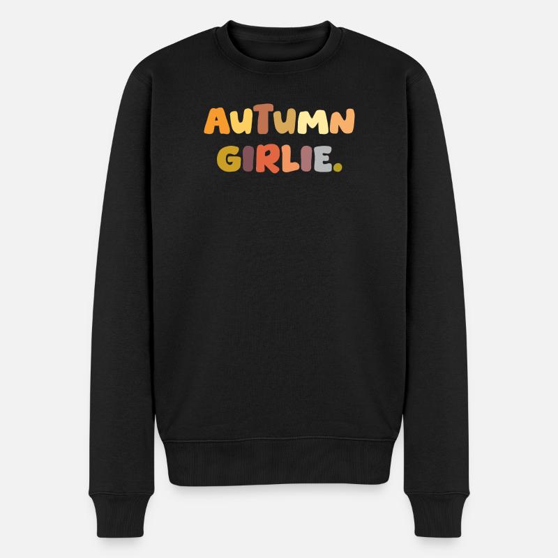 Herbst-Girlie. - Männer Premium Bio Pullover - Schwarz