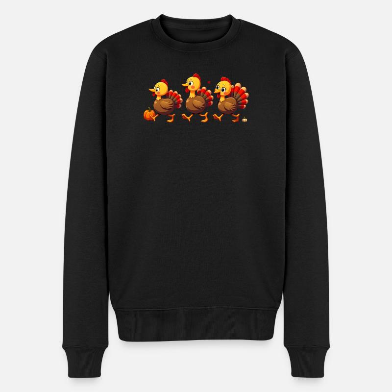 Thanksgiving Truthahn Baby - Männer Premium Bio Pullover - Schwarz