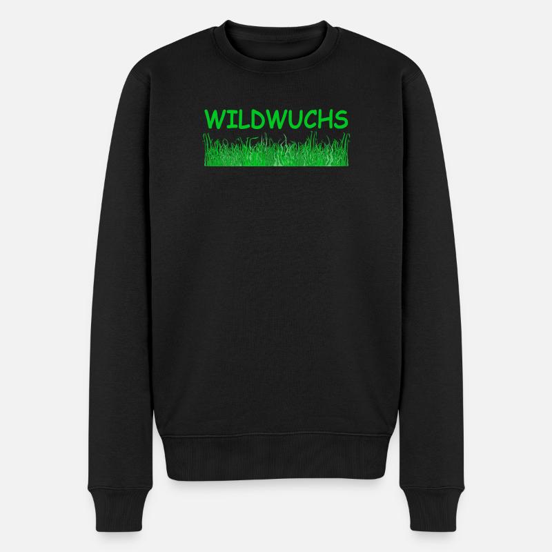 WILDWUCHS - Männer Premium Bio Pullover - Schwarz
