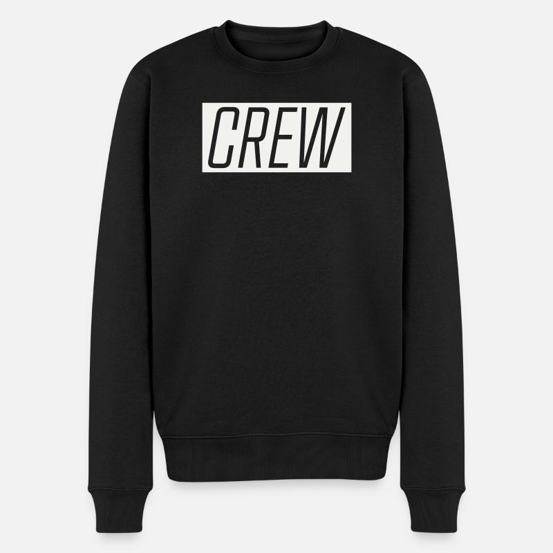 Crew  - Männer Premium Bio Pullover - Schwarz