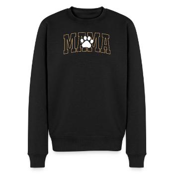 Mama mit Pfotenabdruck - Männer Premium Bio Pullover - Schwarz - Vorne - Nico (187cm)