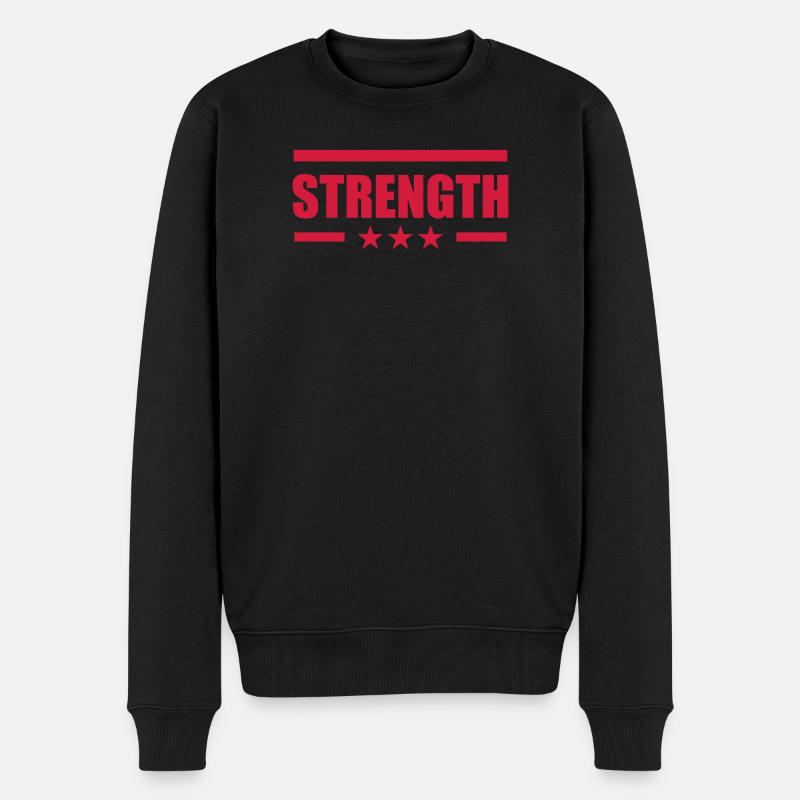 Strength - Männer Premium Bio Pullover - Schwarz