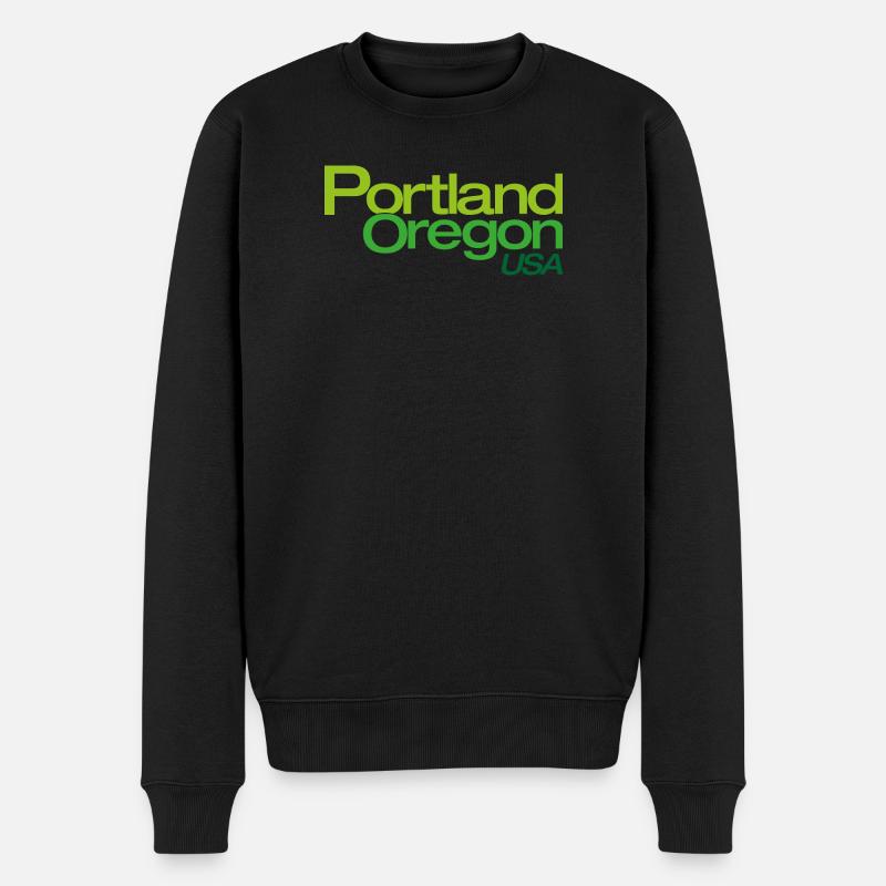 Portland Gradient Stadtlogo - Männer Premium Bio Pullover - Schwarz