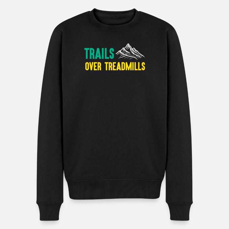 Trailrunning - Trails über Laufbänder - Männer Premium Bio Pullover - Schwarz
