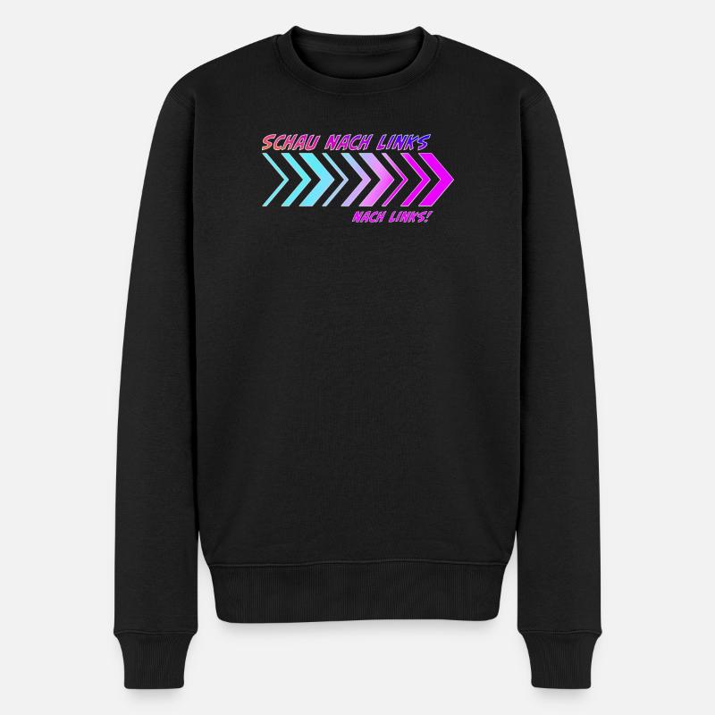Richtungspfeile Schau nach links - Männer Premium Bio Pullover - Schwarz
