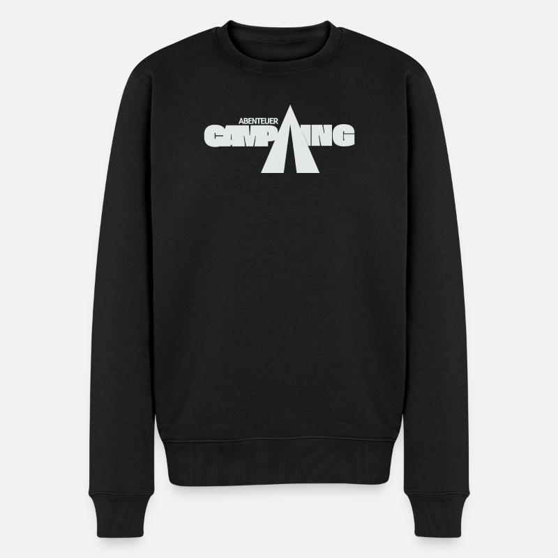 Abenteuer Camping - Männer Premium Bio Pullover - Schwarz