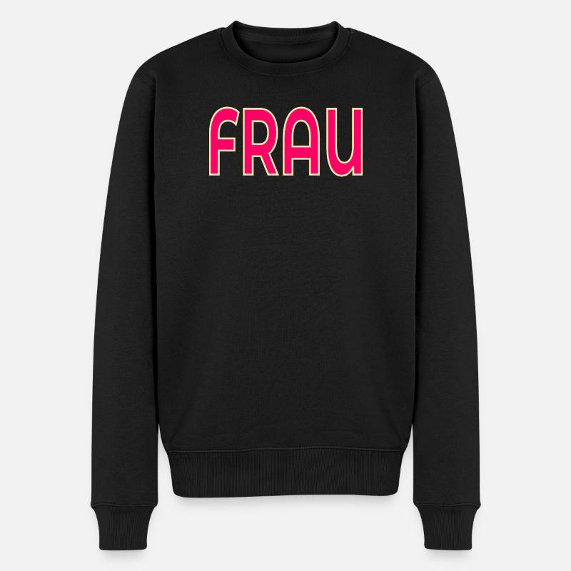 SCHRIFTZUG FRAU - Männer Premium Bio Pullover - Schwarz