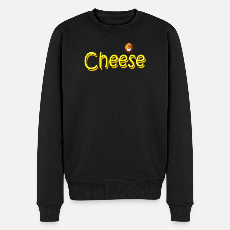 CHEESE - Männer Premium Bio Pullover - Schwarz