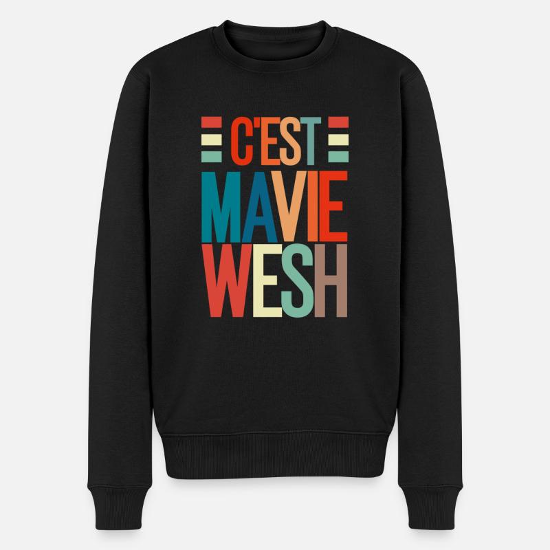 Das ist mein Leben, wesh. - Männer Premium Bio Pullover - Schwarz