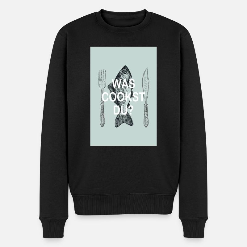 was cookst du? - Männer Premium Bio Pullover - Schwarz