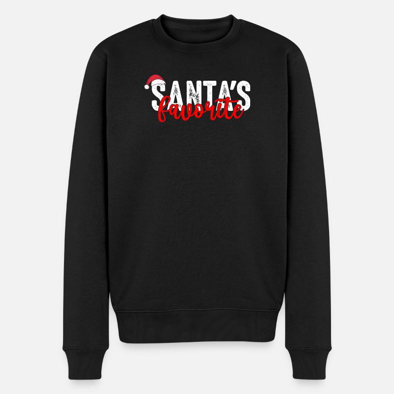 Der Liebling des Weihnachtsmanns - Männer Premium Bio Pullover - Schwarz