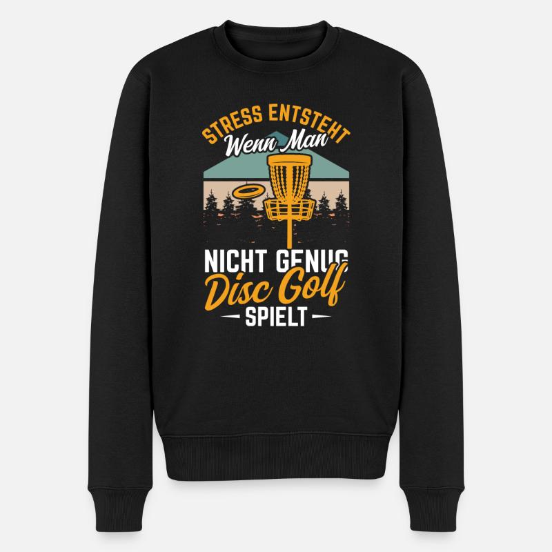 Disc Golf Stress Entsteht bei zu wenig Disc Golf - Männer Premium Bio Pullover - Schwarz