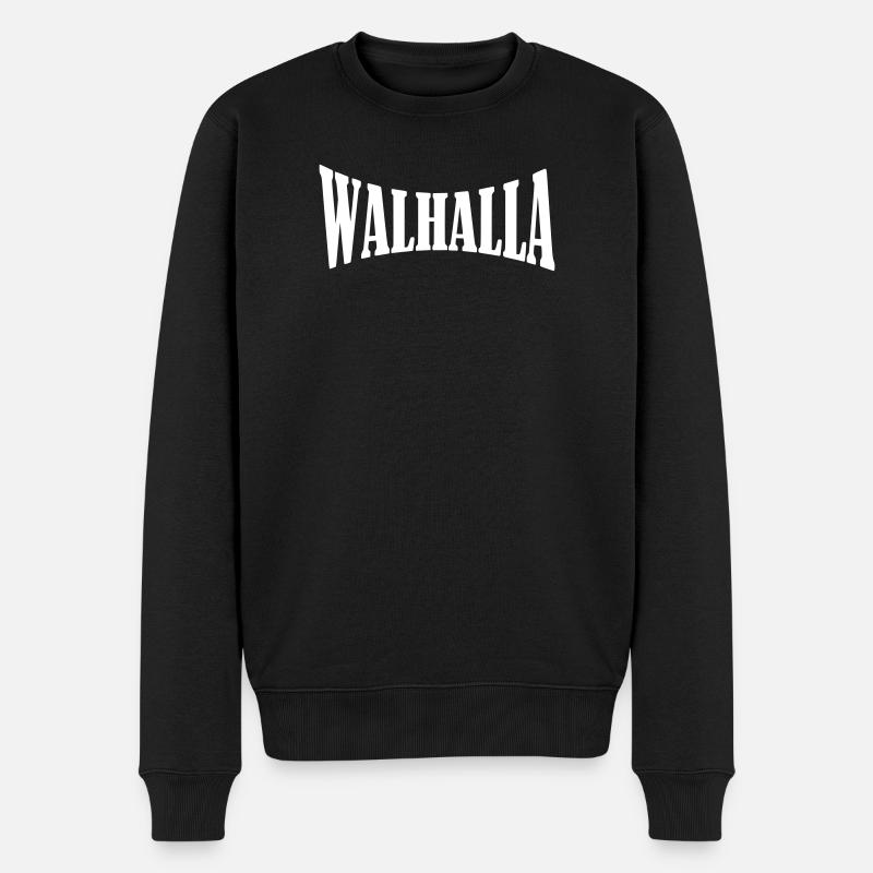 walhalla viking wikinger shirt - Männer Premium Bio Pullover - Schwarz