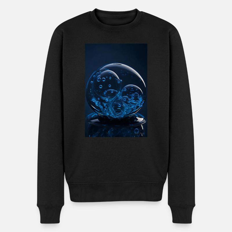 Blasen in einer Blase blau 2 - Männer Premium Bio Pullover - Schwarz