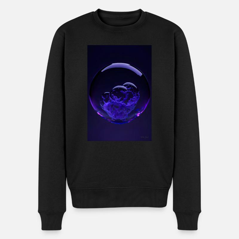 Nuages dans une bulle violette3 - Pull Premium bio Homme - noir