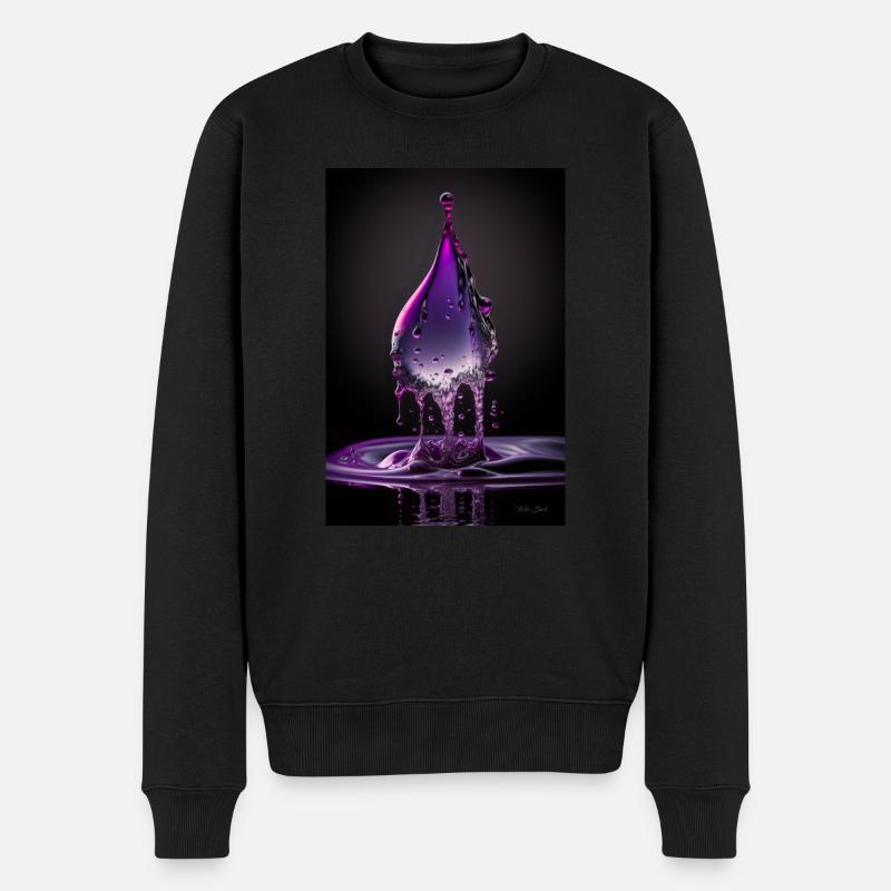 Gouttes violettes 2 - Pull Premium bio Homme - noir