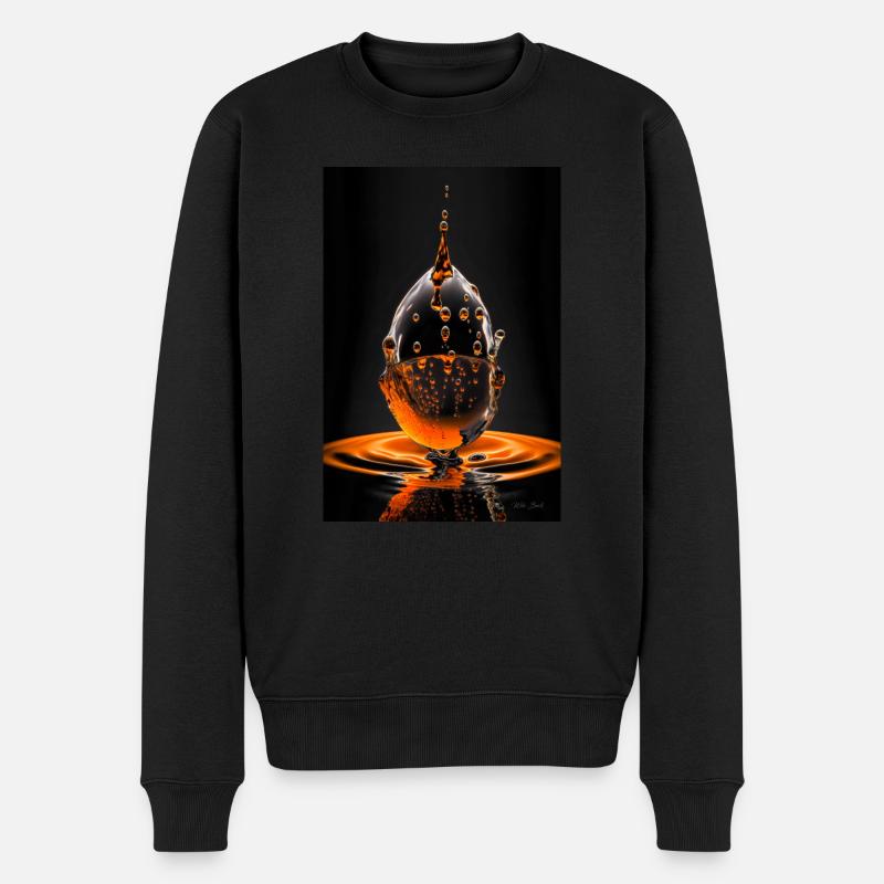 Gouttes orange 4 - Pull Premium bio Homme - noir