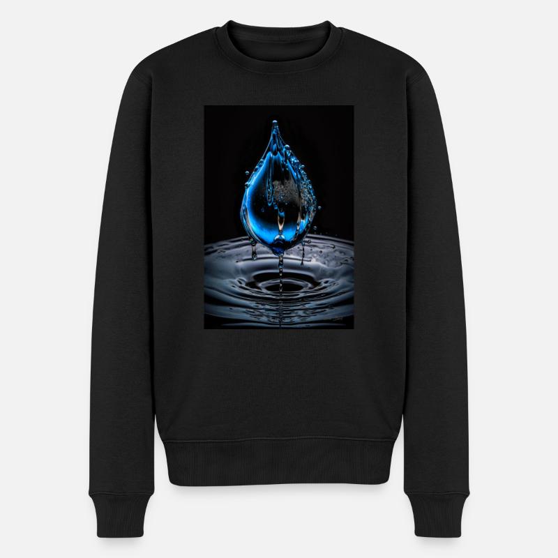 Gouttes bleues 2 - Pull Premium bio Homme - noir